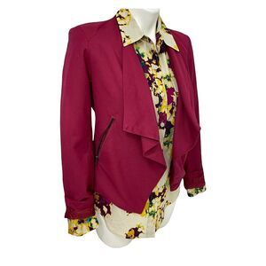 APT 9 Top Womens Small Lot Blazer Abstract Pink Wide Lapel Work Office Career